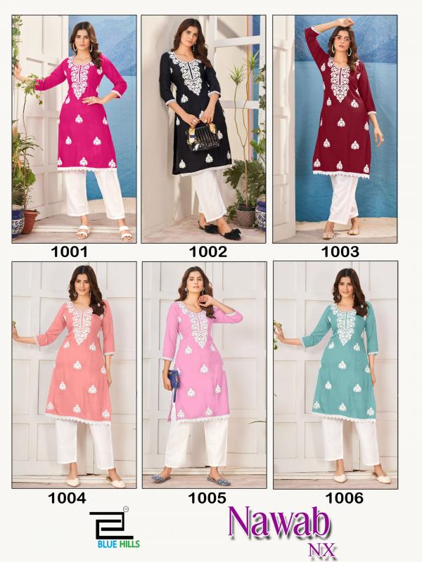 Blue Hills Nawab Nx Rayon Designer Kurti Collection